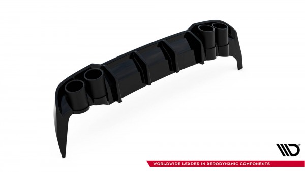 Diffusor Heck Ansatz für + Endschalldampfer Sportauspuff Attrappe Seat Leon ST FR Mk4
