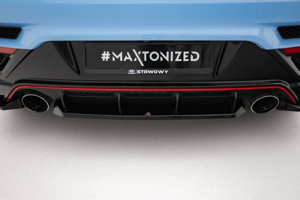 Mittlerer Diffusor Heck Ansatz für Hyundai Veloster N Mk2 schwarz Hochglanz