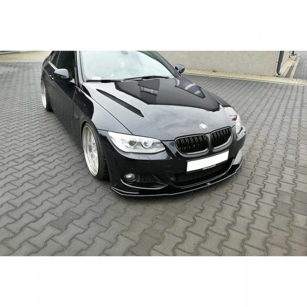 Front Ansatz passend für V.1 BMW 3er E92 M Paket FACELIFT schwarz Hochglanz