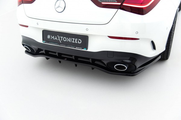 Hinten Splitter (mit einem vertikalem balken) für Mercedes-AMG CLA 35 / 45 Coupe / Shooting Brake