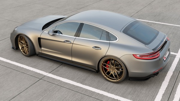 Seitenschweller Ansatz für Porsche Panamera GTS 971 schwarz Hochglanz