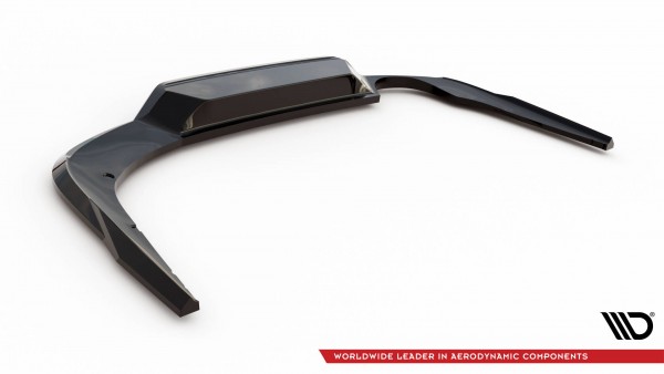 Hinten Splitter (mit einem vertikalem balken) für Volkswagen Passat B9 schwarz Hochglanz
