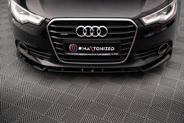 Front Ansatz V.2 für Audi A6 C7 schwarz Hochglanz