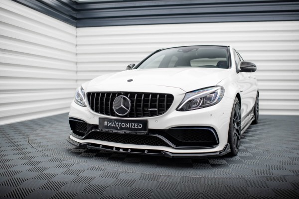 Front Ansatz V.2 für Mercedes-AMG C63 Limousine / Kombi W205 / S205 schwarz Hochglanz