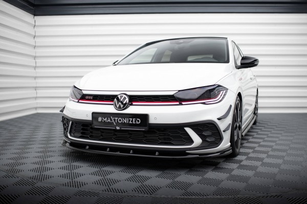 Front Ansatz V.1 für Volkswagen Polo GTI Mk6 Facelift schwarz Hochglanz