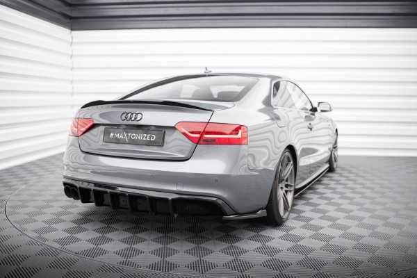 Diffusor Heck Ansatz für Audi A5 S-Line Coupe / Sportback 8T Facelift (Einseitige Doppelauspuffversi