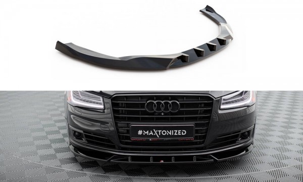 Front Ansatz für Audi A8 D4 Facelift schwarz Hochglanz