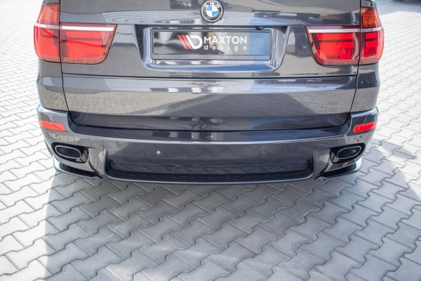 Heck Ansatz Flaps Diffusor für BMW X5 E70 Facelift M Paket Carbon Look