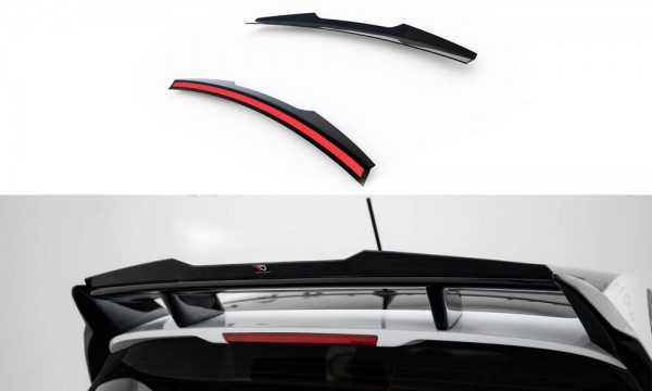 Spoiler CAP für Ford Fiesta Standard / ST / ST-Line Mk8 (Für FO-FI-8-FH1FP) schwarz Hochglanz