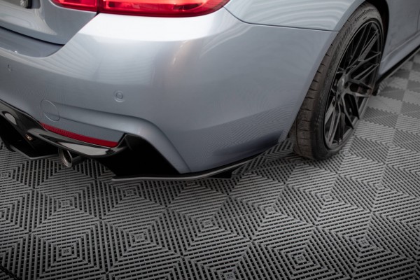Street Pro Heck Ansatz Flaps Diffusor +Flaps für BMW 4er35i Coupe M-Paket F32 schwarz Hochglanz