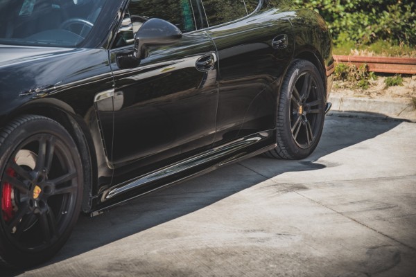 Seitenschweller Ansatz für V.1 für Porsche Panamera Turbo 970 Facelift schwarz matt