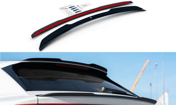 Niedriger Spoiler CAP für Audi Q8 S-line / SQ8 Mk1 schwarz Hochglanz