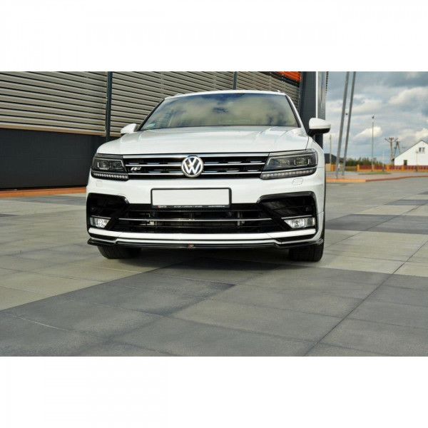 Front Ansatz für Vw Tiguan Mk2 R-Line schwarz Hochglanz
