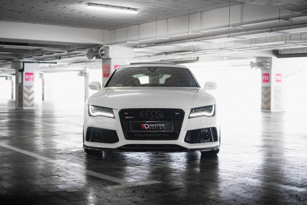 Front Ansatz V.4 für Audi RS7 C7 Facelift schwarz Hochglanz