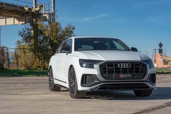Seitenschweller Ansatz für V.1 für Audi Q8 S-line / SQ8 Mk1 schwarz Hochglanz