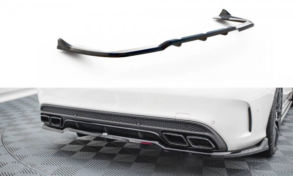 Hinten Splitter (mit einem vertikalem balken) für Mercedes-AMG C63 Limousine / Kombi W205 / S205 sch