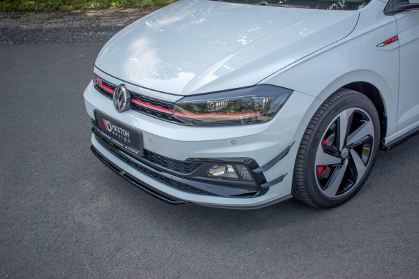 Front Ansatz V.4 für VW Polo GTI Mk6 schwarz Hochglanz