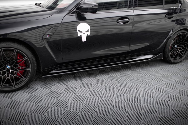 Seitenschweller Ansatz für V.3 für CSL Look BMW M3 G80 schwarz Hochglanz