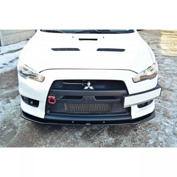 Front Ansatz V.1 für Mitsubishi Lancer Evo X schwarz Hochglanz