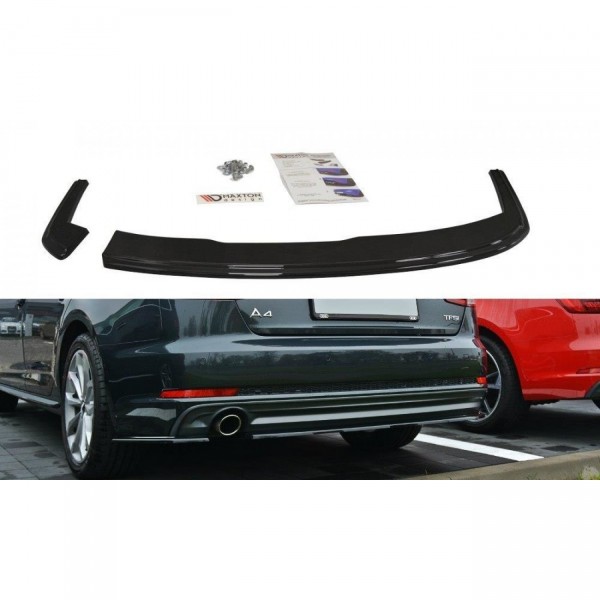 Heck Ansatz Flaps Diffusor für Audi A4 B9 S-Line schwarz Hochglanz