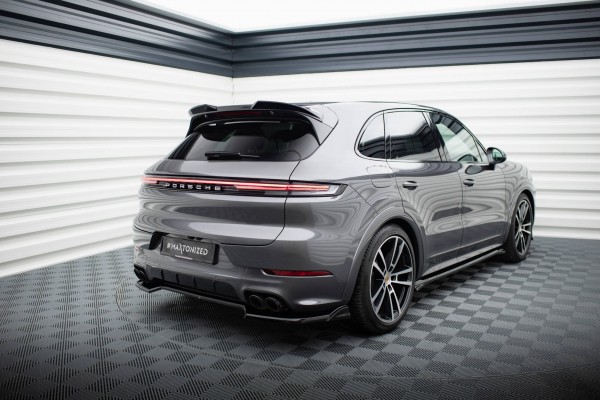Spoiler CAP für 3D Porsche Cayenne SUV Mk3 Facelift schwarz Hochglanz