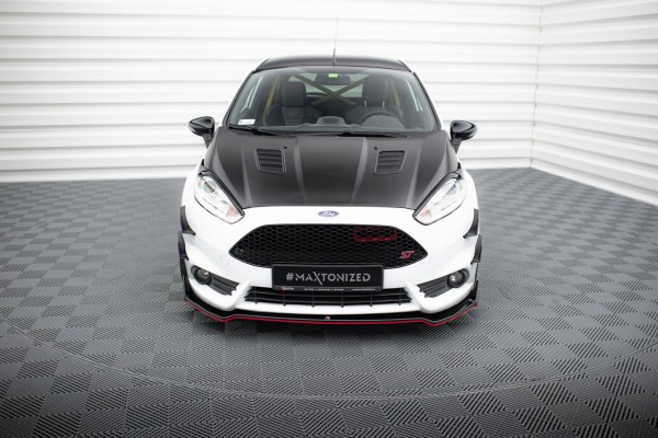 Front Ansatz V.5 für Ford Fiesta ST Mk7 Facelift schwarz Hochglanz