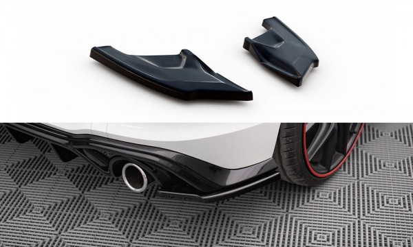 Heck Ansatz Flaps Diffusor V.3 für Volkswagen Golf GTI Mk8 schwarz Hochglanz