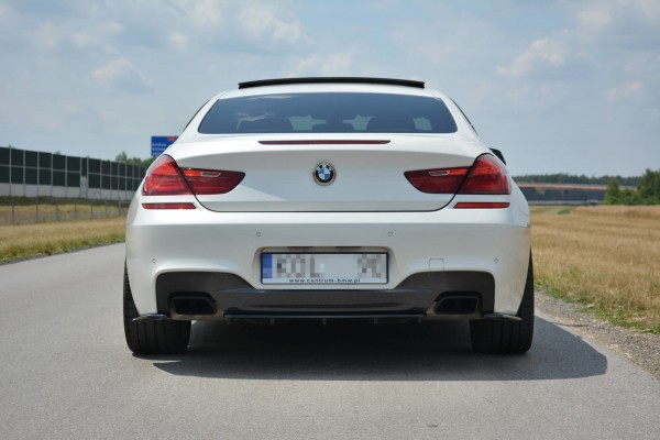 Mittlerer Diffusor Heck Ansatz für BMW 6er Gran Coupé M Paket DTM LOOK schwarz Hochglanz