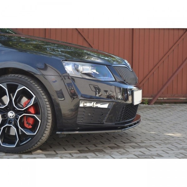 Front Ansatz passend für v.1 SKODA OCTAVIA III RS PREFACE/FACELIFT schwarz Hochglanz
