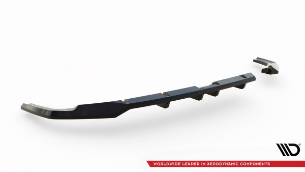 Hinten Splitter (mit einem vertikalem balken) für Hyundai Kona N-Line Mk2 schwarz Hochglanz