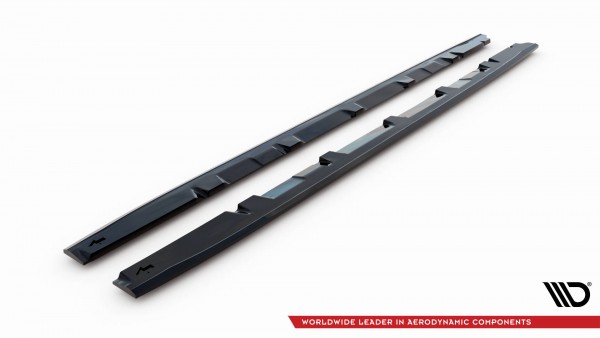 Seitenschweller Ansatz für V.2 für Subaru WRX STI Mk1 schwarz Hochglanz
