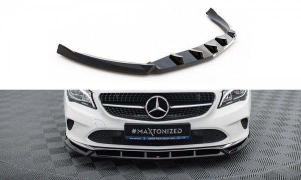 Front Ansatz für Mercedes-Benz CLA C117 Facelift schwarz Hochglanz