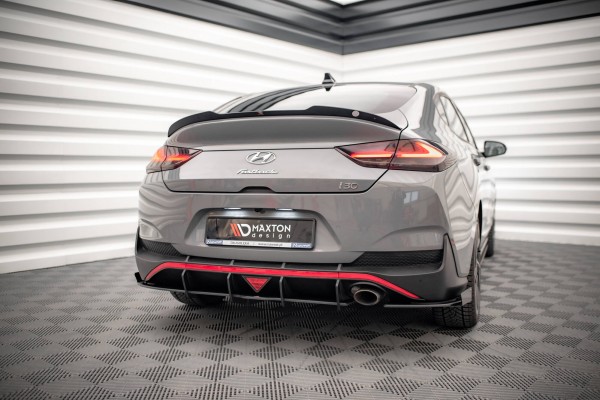 Street Pro Heck Ansatz Flaps Diffusor +Flaps für Hyundai I30 Fastback N-Line Mk3 Facelift schwarz Ho