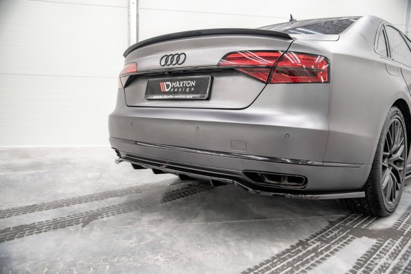Mittlerer Diffusor Heck Ansatz DTM Look für Audi A8 D4 Facelift schwarz Hochglanz
