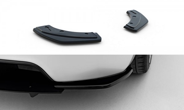 Heck Ansatz Flaps Diffusor für Peugeot RCZ Mk1 / Mk1 Facelift schwarz Hochglanz