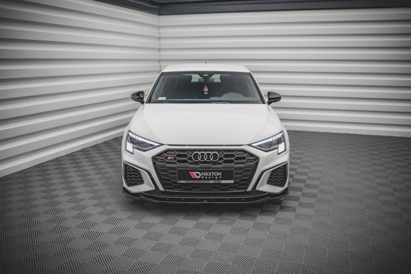 Front Ansatz V.4 für Audi S3 / A3 S-Line 8Y schwarz Hochglanz