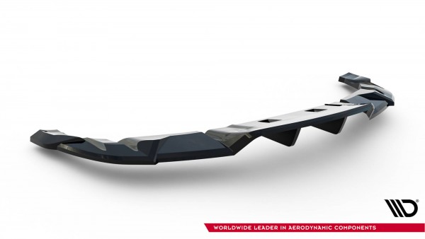 Hinten Splitter (mit einem vertikalem balken) V.2 für Tesla Model 3 Performance Mk1 Facelift schwarz