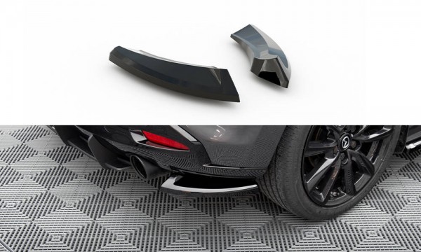 Heck Ansatz Flaps Diffusor für Mazda 3 Mk4 schwarz Hochglanz
