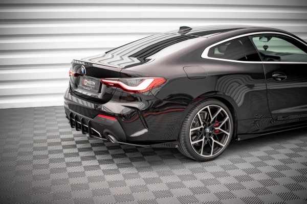 Street Pro Heck Ansatz Flaps Diffusor +Flaps für BMW 4er M-Paket G22 schwarz Hochglanz