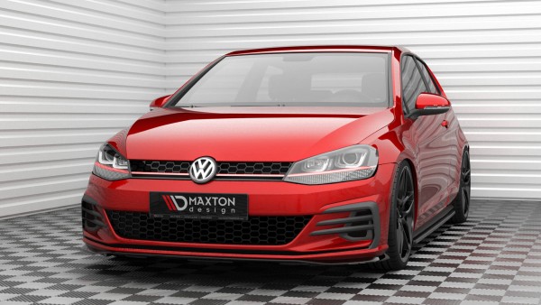 Front Ansatz V.4 für Volkswagen Golf GTI Mk7 Facelift schwarz Hochglanz