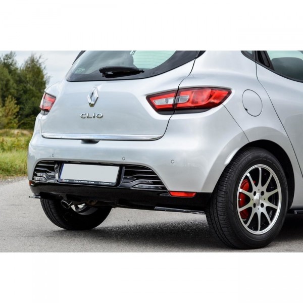 Heck Ansatz Flaps Diffusor passend für Renault Clio Mk4 schwarz Hochglanz
