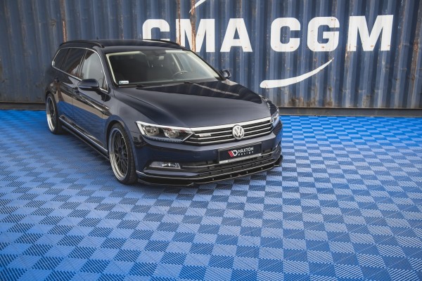 Front Ansatz V.1 für Volkswagen Passat B8 schwarz Hochglanz