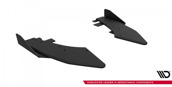 Street Pro Heck Ansatz Flaps Diffusor +Flaps für Ford Audi S3 Limousine 8Y Facelift schwarz Hochglan