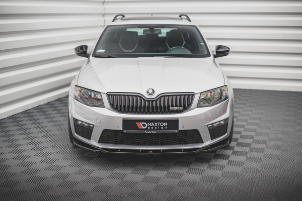 Front Ansatz V.4 für Skoda Octavia RS Mk3 schwarz Hochglanz
