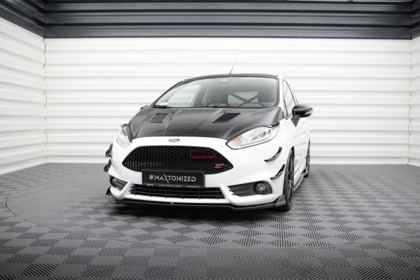 Front Ansatz V.5 für Ford Fiesta ST Mk7 Facelift schwarz Hochglanz
