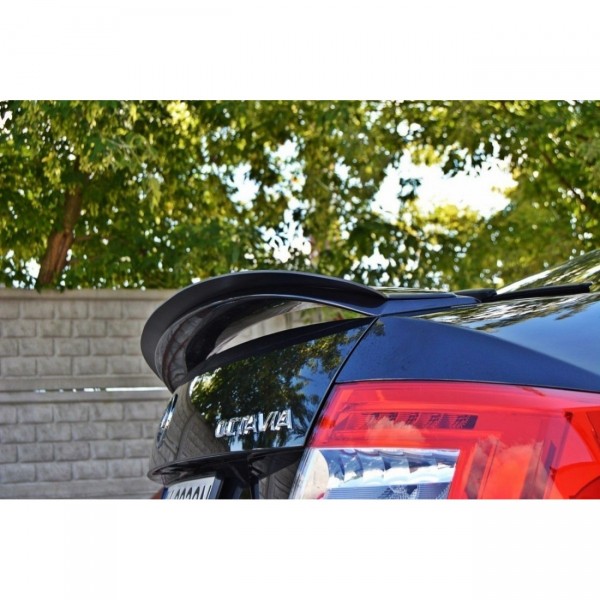Spoiler CAP für Skoda Octavia RS Mk3 / Mk3 FL Hatchback schwarz Hochglanz