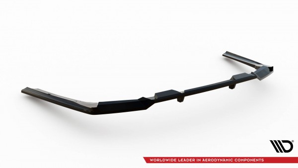 Hinten Splitter (mit einem vertikalem balken) V.2 für BMW 5er / i5 M-Paket G60 schwarz Hochglanz
