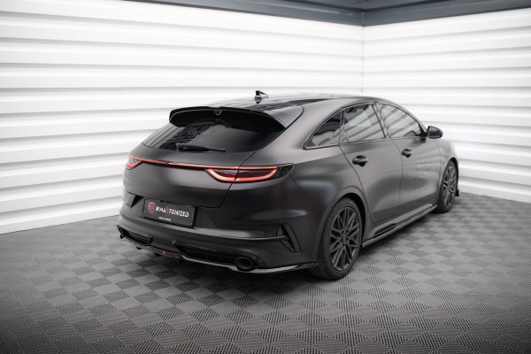 Mittlerer Diffusor Heck Ansatz DTM Look für Kia Proceed GT Mk1 Facelift schwarz Hochglanz