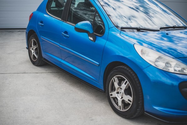 Seitenschweller Ansatz für Peugeot 207 Sport schwarz Hochglanz
