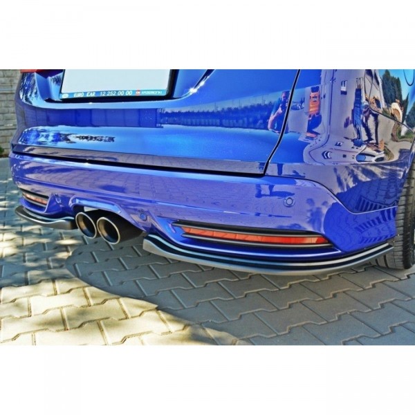 Heck Ansatz Flaps Diffusor für Ford Focus ST Mk3 Kombi schwarz Hochglanz